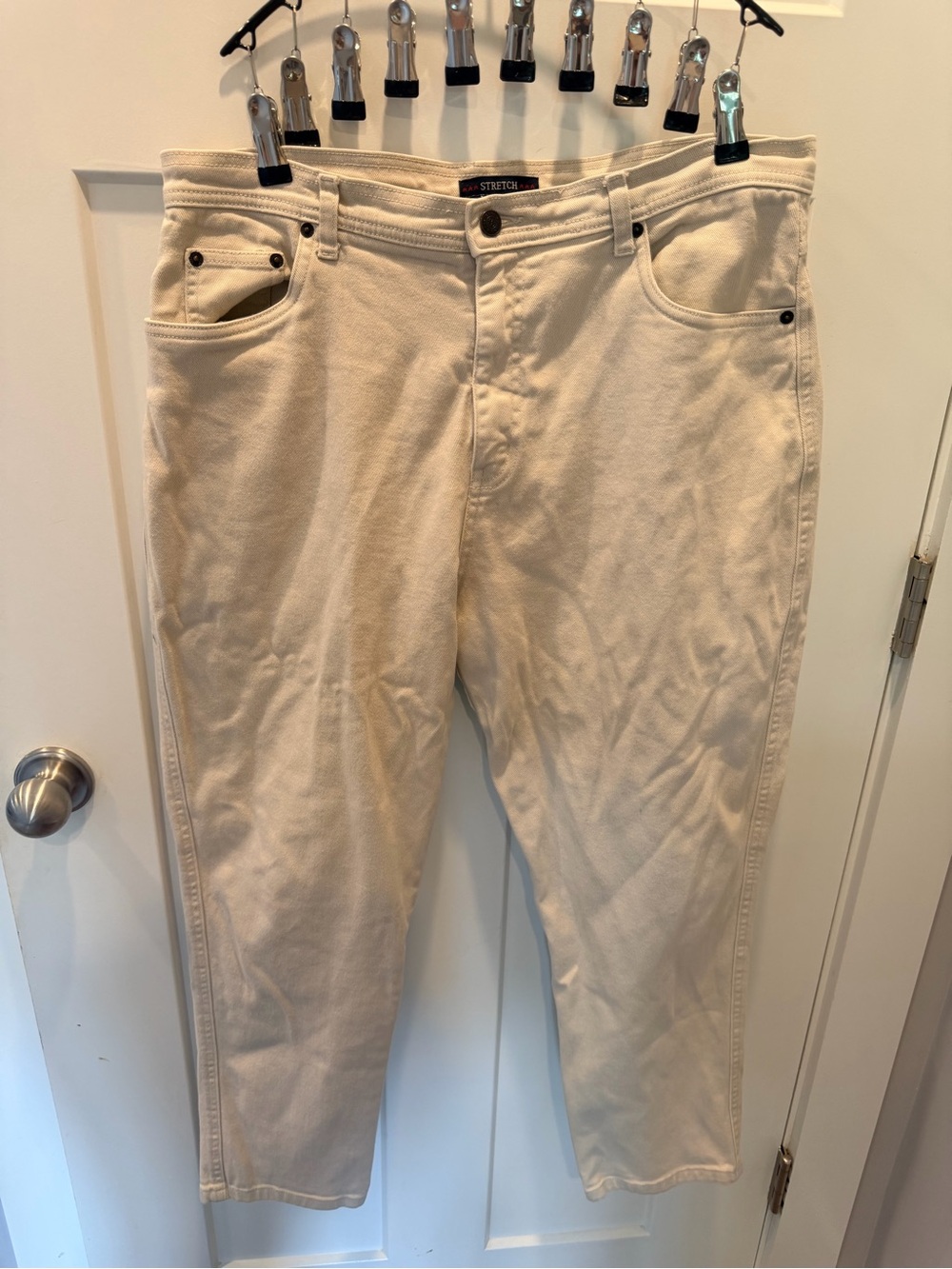 Vintage Bill Blass Stretch Jeans Women’s 16P Cream Straight Leg